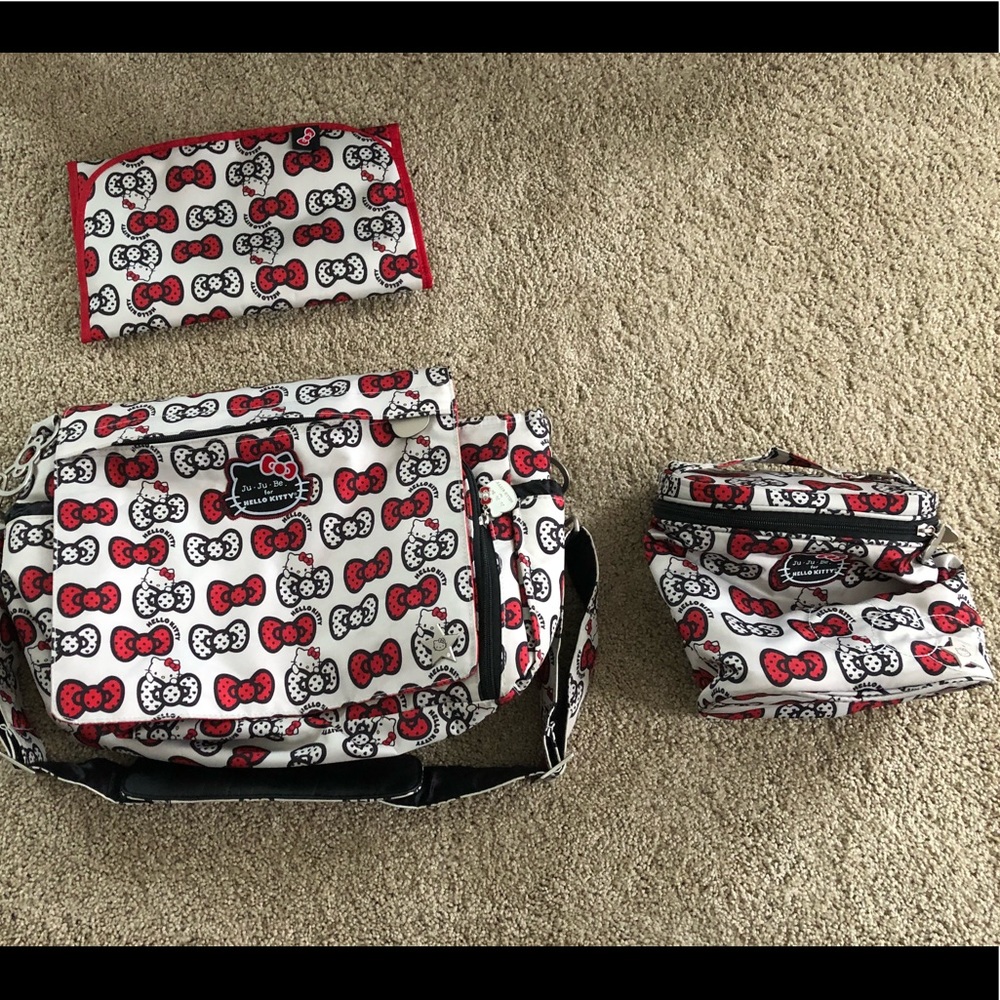 Ju Ju Be HK diaper bag w/ cooler and changing pad.